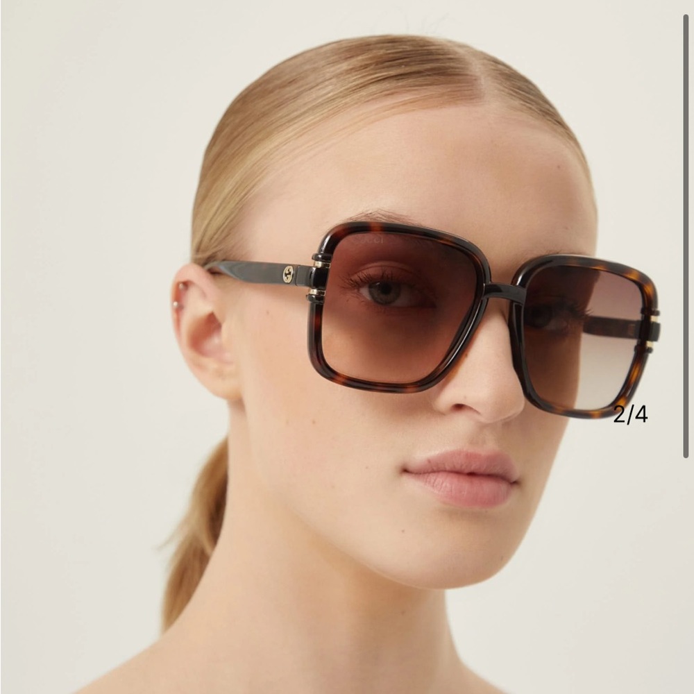 Gucci square shape havana sunglasses